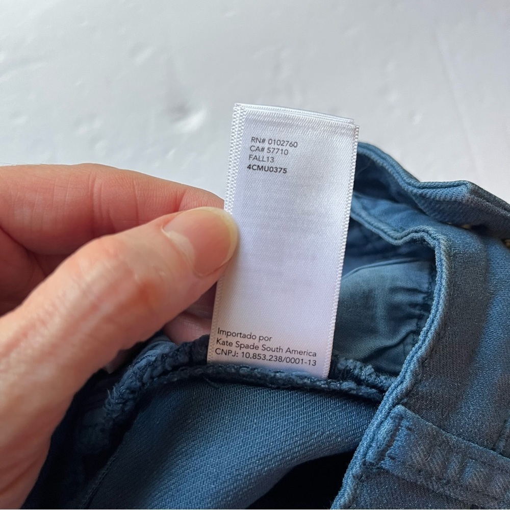 KATE SPADE SATURDAY Blue Skinny Coated Jeans High-Waisted Size 29 - Picture 6 of 6